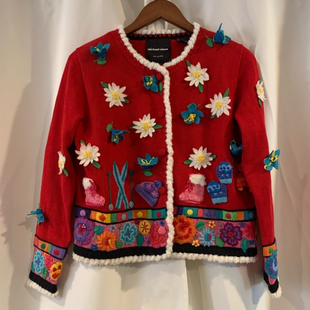 Michael Simon‎ vintage Christmas Sweater Size Small